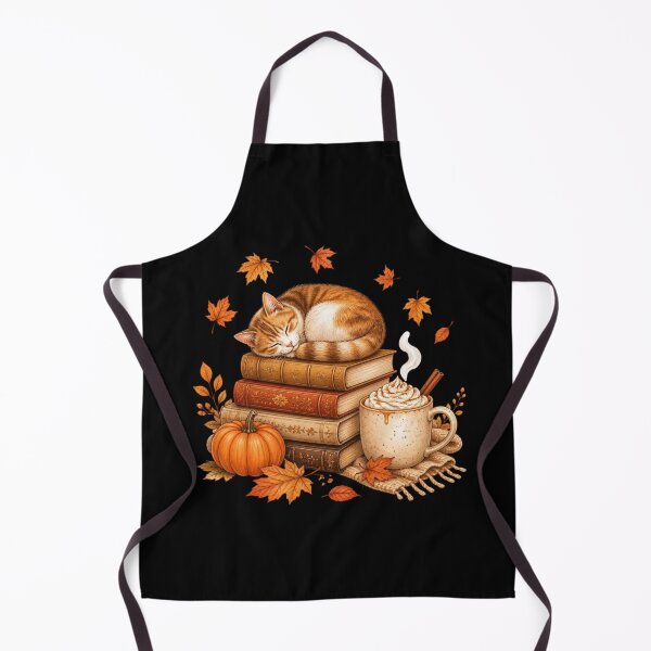 Item preview, Cozy Autumn Reading Cat on Stack of Vintage Books & Pumpkin designed and sold by creativerooney.