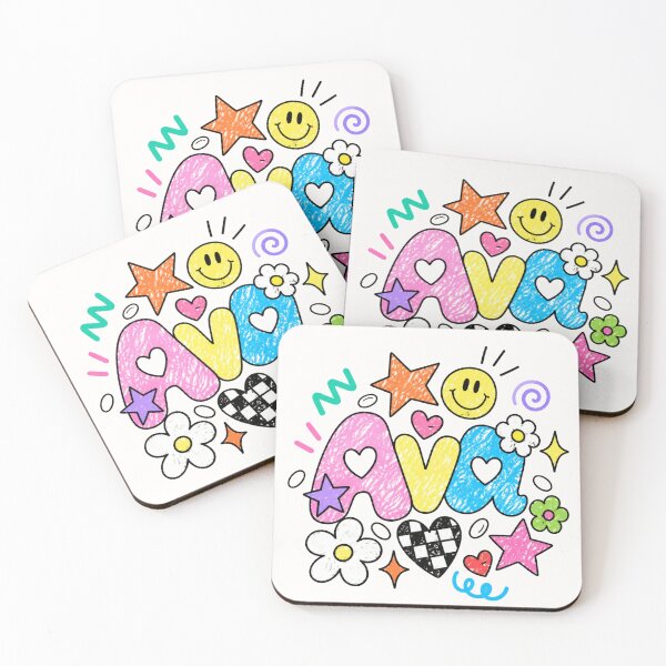 Item preview, Ava Colorful Doodle Name Art – Cute Retro Crayon Style designed and sold by looplandger.