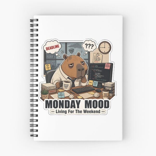 Item preview, Monday Mood Office Capybara Funny Work Humor designed and sold by Créative touche .
