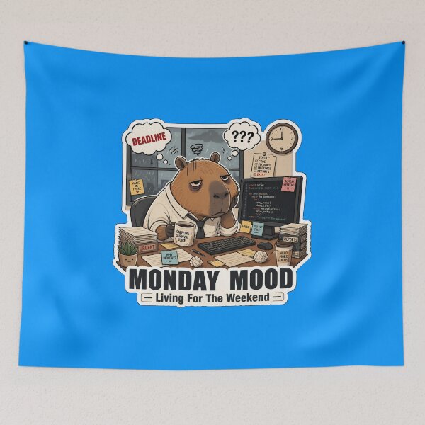 Item preview, Monday Mood Office Capybara Funny Work Humor designed and sold by Créative touche .