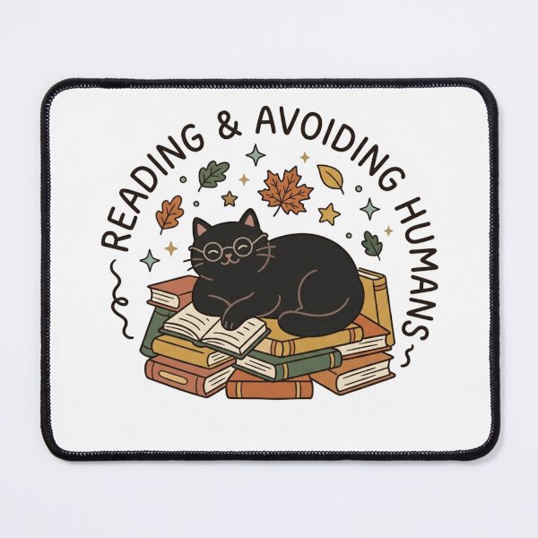Item preview, Reading And Avoiding Humans Cute Black Cat Book Art designed and sold by Fine-Arts-Lab.