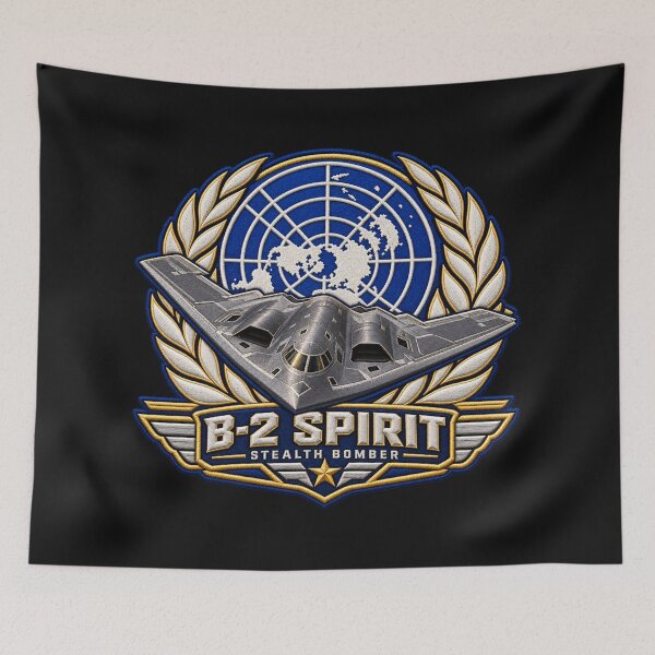 Item preview, B-2 Spirit Stealth Bomber Embroidered Aviation Crest with World Globe Emblem designed and sold by Emoji Emblems.