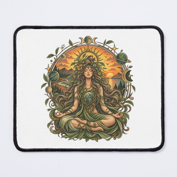 Item preview, Meditating Earth Goddess with Sun and Moon designed and sold by NoeValdric.