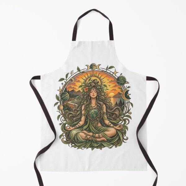 Item preview, Meditating Earth Goddess with Sun and Moon designed and sold by NoeValdric.