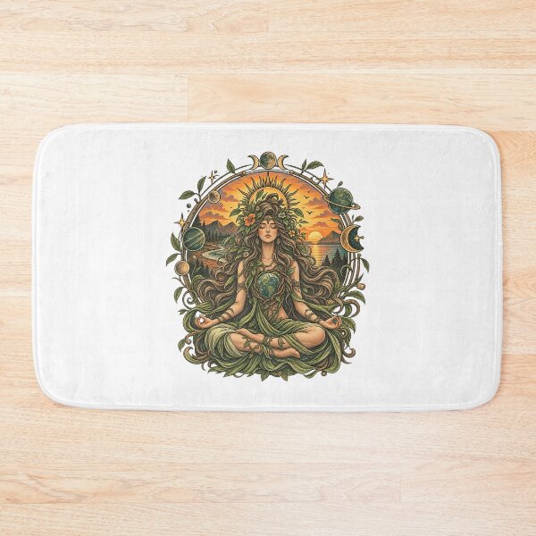 Item preview, Meditating Earth Goddess with Sun and Moon designed and sold by NoeValdric.