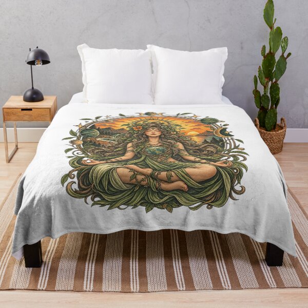 Item preview, Meditating Earth Goddess with Sun and Moon designed and sold by NoeValdric.