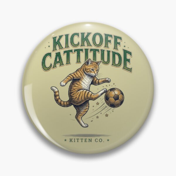 Item preview, Kickoff Cattitude Funny Soccer Cat designed and sold by FurRealStudioCo.