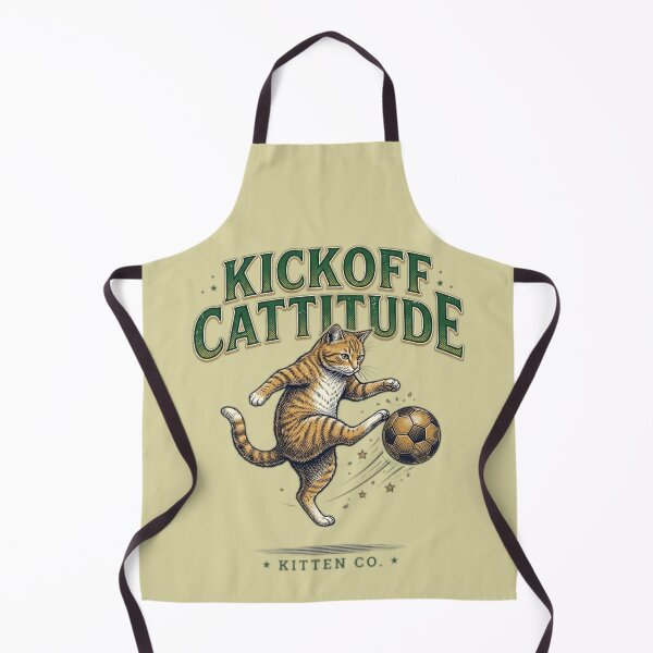 Item preview, Kickoff Cattitude Funny Soccer Cat designed and sold by FurRealStudioCo.