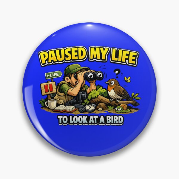 Item preview, Paused My Life to Look at a Bird – Funny Birdwatching Cartoon for Birdwatchers designed and sold by stevenwoodcock.