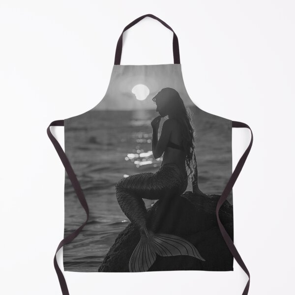 Item preview, Venus of the South Seas mermaid at sunset nautical ocean vintage black and white photographic art print designed and sold by Astrid Arkhangelsky.