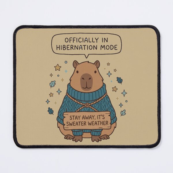 Item preview, Officially In Hibernation Mode Cute Capybara Sweater Weather Art designed and sold by Fine-Arts-Lab.