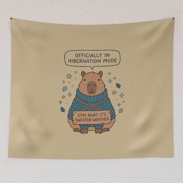 Item preview, Officially In Hibernation Mode Cute Capybara Sweater Weather Art designed and sold by Fine-Arts-Lab.