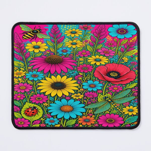 Item preview, Vibrant Pop Folk Art Flower Meadow Wall Art designed and sold by Nexus Space.
