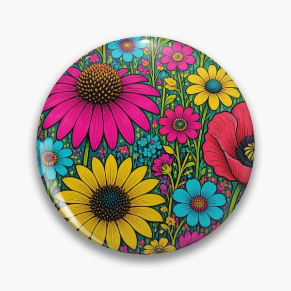 Item preview, Vibrant Pop Folk Art Flower Meadow Wall Art designed and sold by Nexus Space.