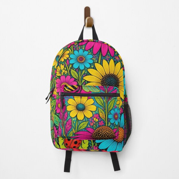 Item preview, Vibrant Pop Folk Art Flower Meadow Wall Art designed and sold by Nexus Space.