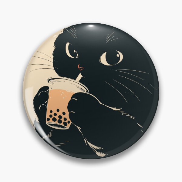 Item preview, Sweet Boba Tea Black Cat Japanese Retro designed and sold by mustbewhy.