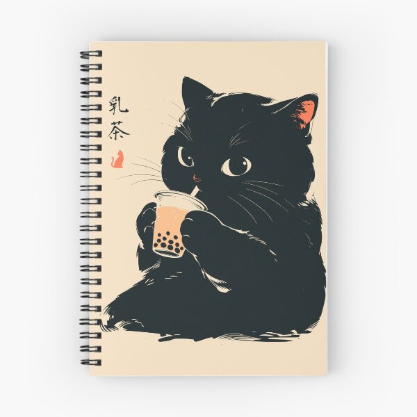 Item preview, Sweet Boba Tea Black Cat Japanese Retro designed and sold by mustbewhy.