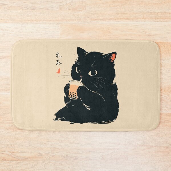 Item preview, Sweet Boba Tea Black Cat Japanese Retro designed and sold by mustbewhy.