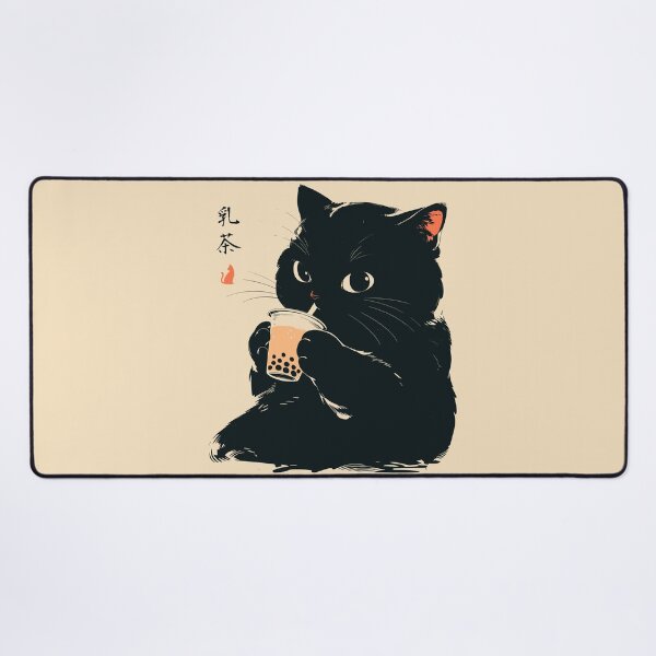 Item preview, Sweet Boba Tea Black Cat Japanese Retro designed and sold by mustbewhy.