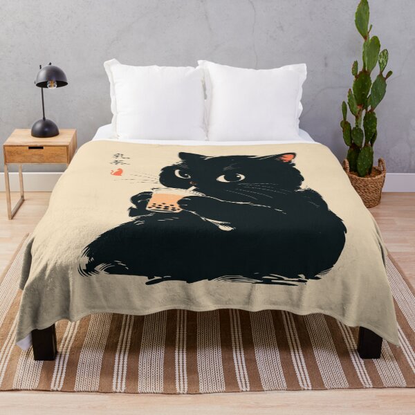 Item preview, Sweet Boba Tea Black Cat Japanese Retro designed and sold by mustbewhy.