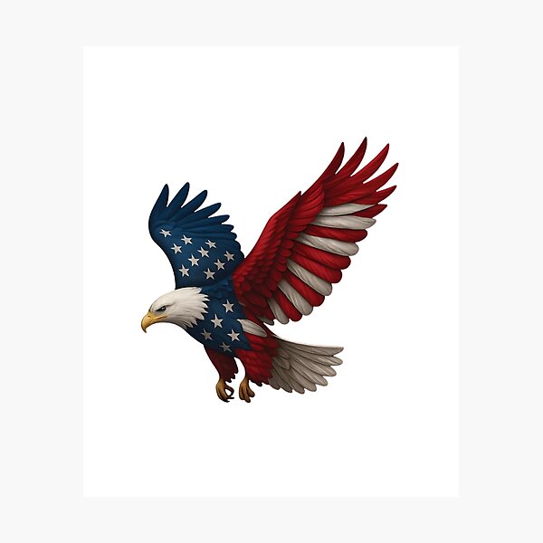 Item preview, Majestic Flying American Flag Eagle designed and sold by calicito.