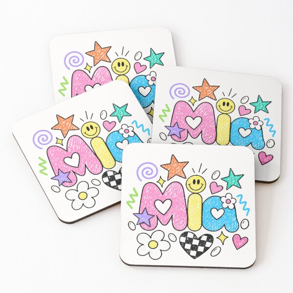 Item preview, Mia Colorful Doodle Name Art – Cute Retro Crayon Style designed and sold by looplandger.