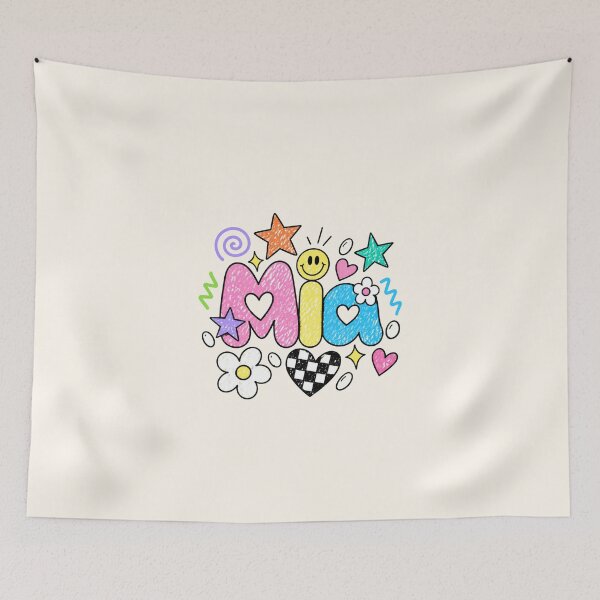 Item preview, Mia Colorful Doodle Name Art – Cute Retro Crayon Style designed and sold by looplandger.