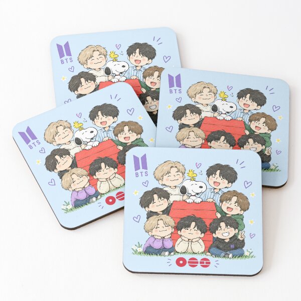 Item preview, BTS Members with Snoopy & Woodstock designed and sold by katekrystal.