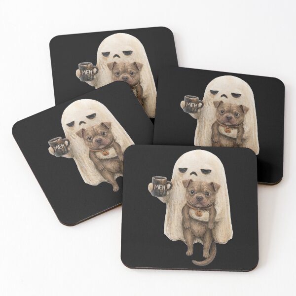 Item preview, Meh Ghost Spooky Dog Breeds Funny Halloween Coffee Lover  designed and sold by SenoritaVixyArt.