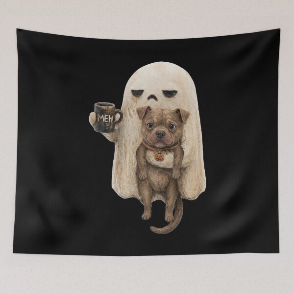 Item preview, Meh Ghost Spooky Dog Breeds Funny Halloween Coffee Lover  designed and sold by SenoritaVixyArt.