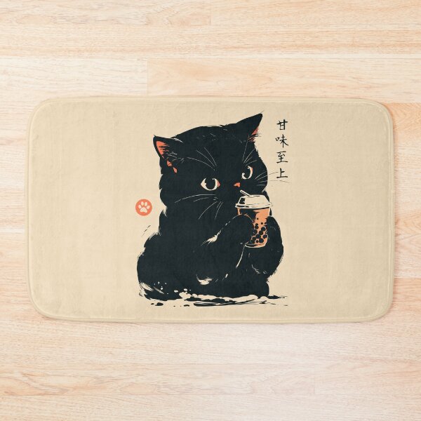 Item preview, Kawaii Black Cat Boba Bubble Tea Japanese Aesthetic designed and sold by mustbewhy.
