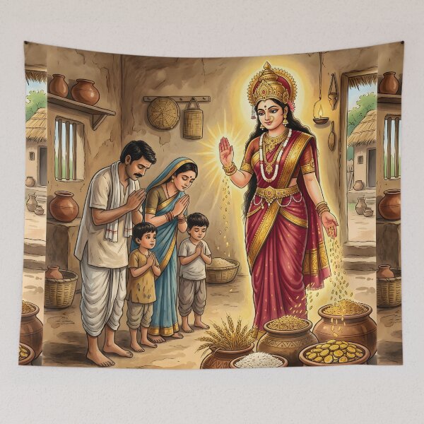 Item preview, Mata Annapurna Devotional Art designed and sold by hutofdesigns.