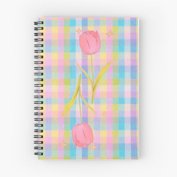 Item preview, Cute Pastel Pink Tulip Flowers Plaid Grid Pattern Aesthetic designed and sold by MayoshaVibes.