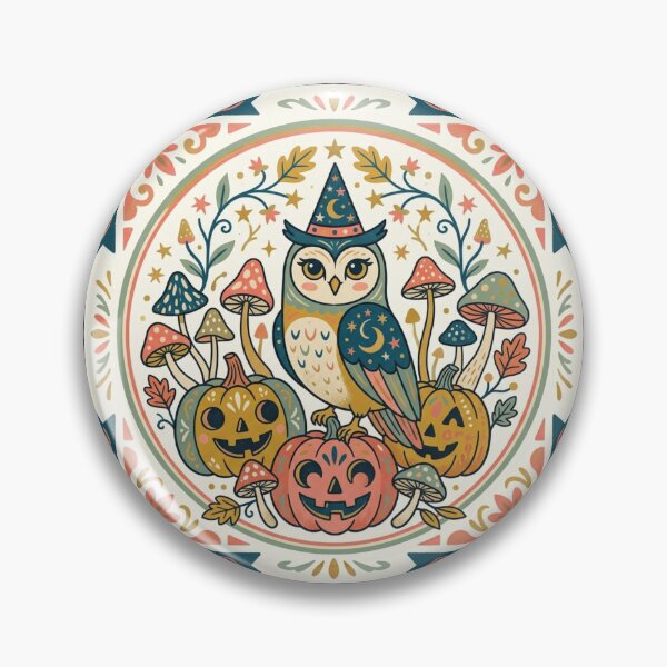 Item preview, Whimsical Wizard Owl Folk Art Halloween Pumpkins designed and sold by PMTaurus.