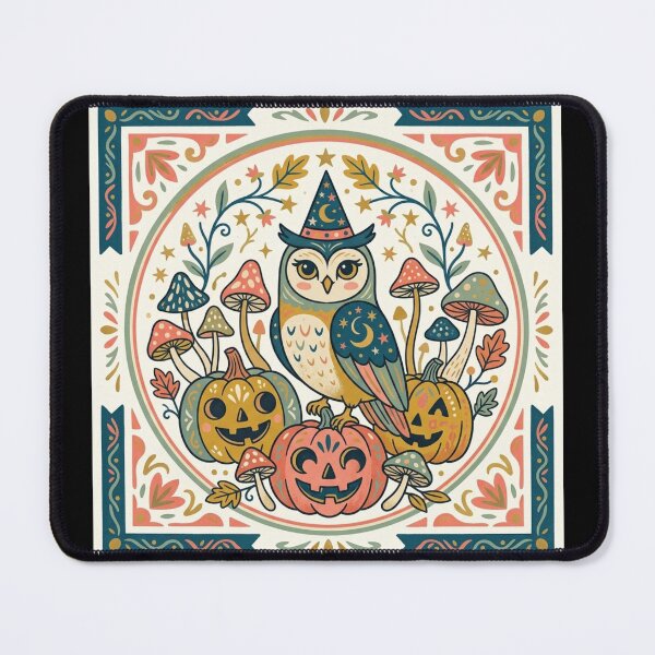 Item preview, Whimsical Wizard Owl Folk Art Halloween Pumpkins designed and sold by PMTaurus.
