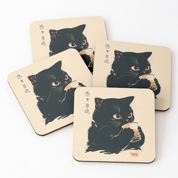 Item preview, Milk Tea Black Cat Boba Drinker Japanese designed and sold by mustbewhy.