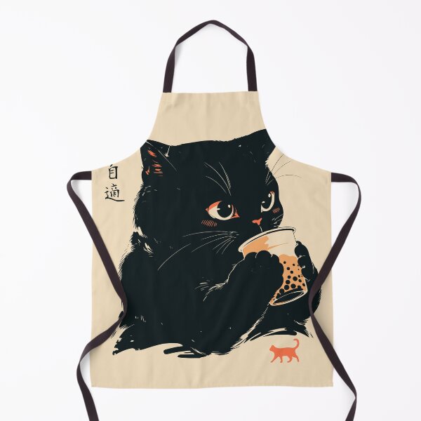 Item preview, Milk Tea Black Cat Boba Drinker Japanese designed and sold by mustbewhy.