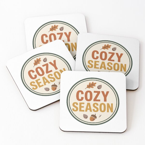 Item preview, Cozy Season Fall Autumn Retro Badge Acorn Pinecone Leaves Cozy Girl T-shirt and Sticker Design designed and sold by Billium Halder.