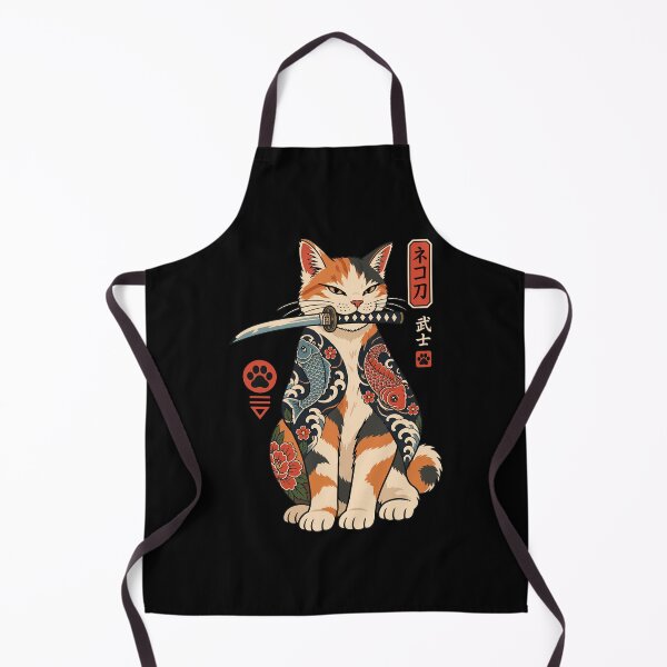 Item preview, Japanese Bobtail Samurai Cat | Japanese Tattoo Koi Cat Art | Vintage Ukiyo-e Warrior designed and sold by Leeded.