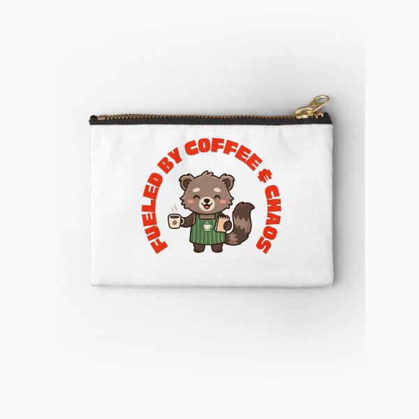 Item preview, Fueled By Coffee and Chaos Cute Barista Raccoon Funny Quote designed and sold by LensDyn™.