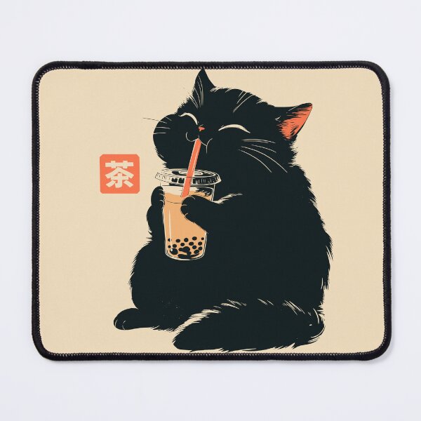 Item preview, Boba Tea Lover Black Cat Japanese Vintage designed and sold by mustbewhy.