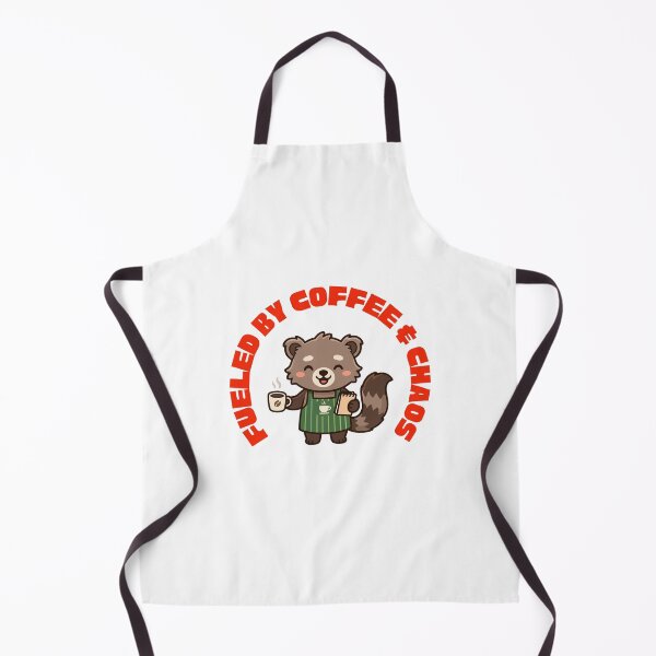 Item preview, Fueled By Coffee and Chaos Cute Barista Raccoon Funny Quote designed and sold by LensDyn™.