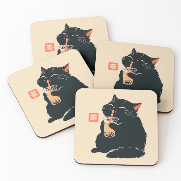 Item preview, Boba Tea Lover Black Cat Japanese Vintage designed and sold by mustbewhy.