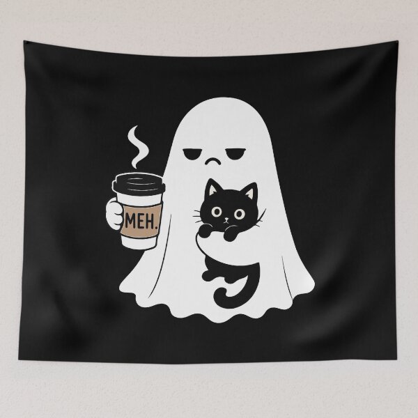Item preview, Cat - Ghost Cat - Boo-P Ghost Cat - Ghost Cat Halloween - Cute Spooky Ghost - Halloween Black Cat & Ghost designed and sold by Ibrahimott.