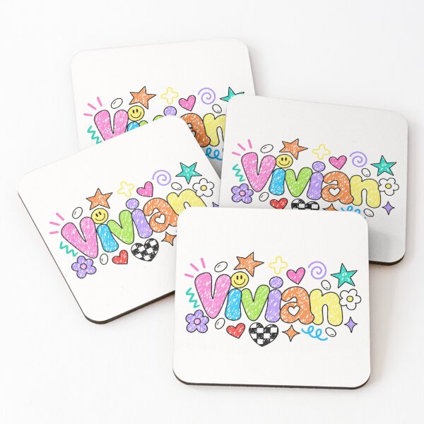 Item preview, Vivian Colorful Doodle Name Art – Cute Retro Crayon Style designed and sold by looplandger.