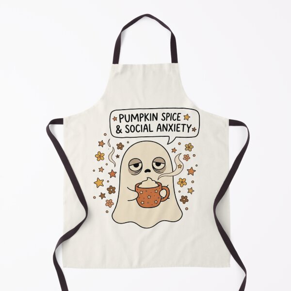 Item preview, Pumpkin Spice And Social Anxiety Cute Tired Ghost Art designed and sold by Fine-Arts-Lab.