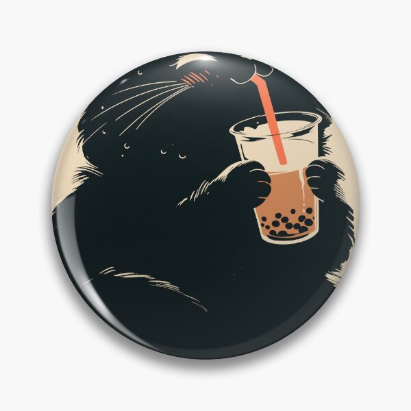 Item preview, Tapioca Pearl Black Cat Bubble Tea Japanese designed and sold by mustbewhy.