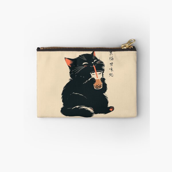 Item preview, Tapioca Pearl Black Cat Bubble Tea Japanese designed and sold by mustbewhy.