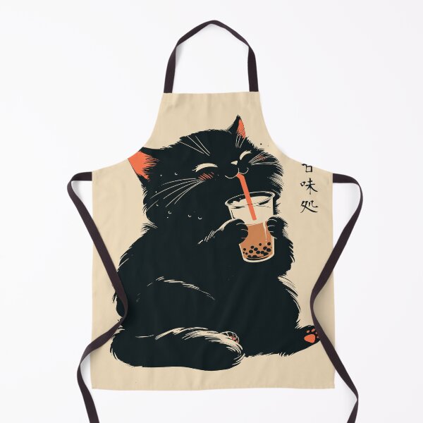 Item preview, Tapioca Pearl Black Cat Bubble Tea Japanese designed and sold by mustbewhy.