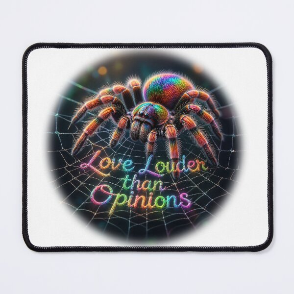 Item preview, Love Louder Spider in Web Rainbow Proud Spider--inspirational quote designed and sold by NotSoSubtleRosiePeas.